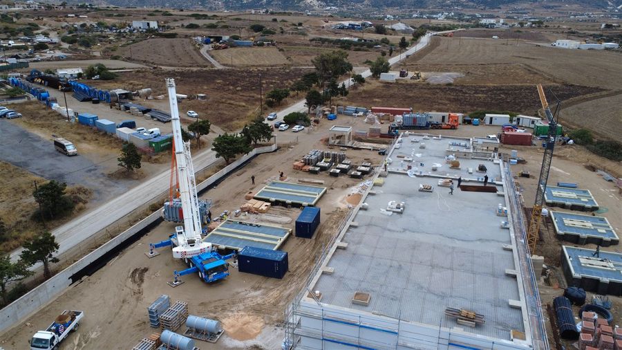 Γερανός Liebherr LTM 1160 της Γερανοί Μήλου σε εργασία