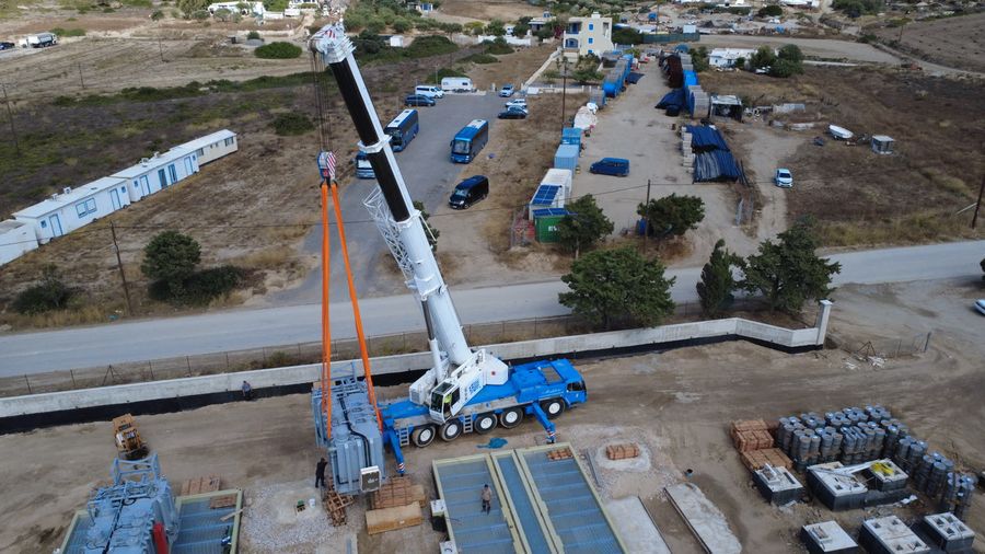 Γερανός Liebherr LTM 1160 της Γερανοί Μήλου σε εργασία