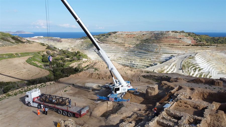 Γερανός Liebherr LTM 1160 της Γερανοί Μήλου σε εργασία